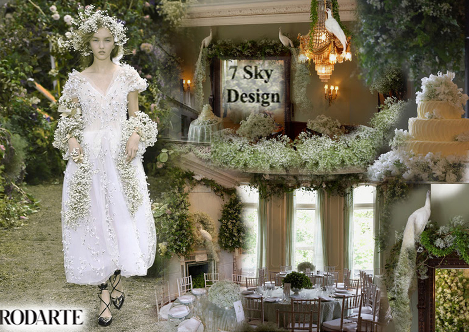 7 Sky wedding floral Design Rodarte dress